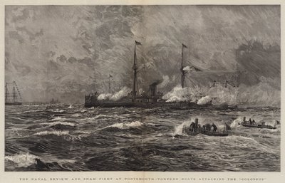 The Naval Review and Sham Fight at Portsmouth, Torpedo Boats Attacking the Colossus by William Lionel Wyllie